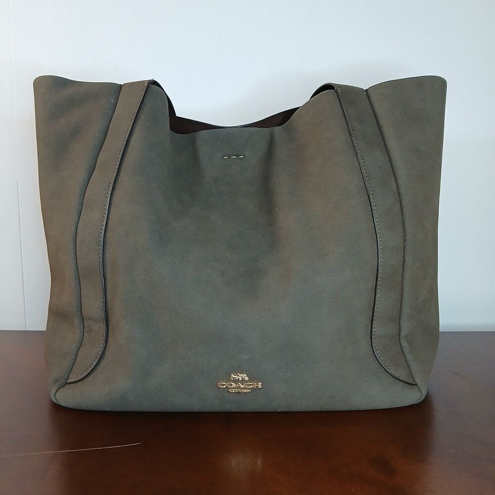 COACH Hadley Tote Bag Suede CV998 Espresso Outlet Gently Used